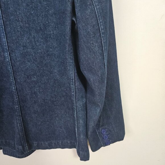 VTG 80s Ralph Lauren Blue Label Double Breasted Denim Blazer Jacket M - Picture 9 of 15